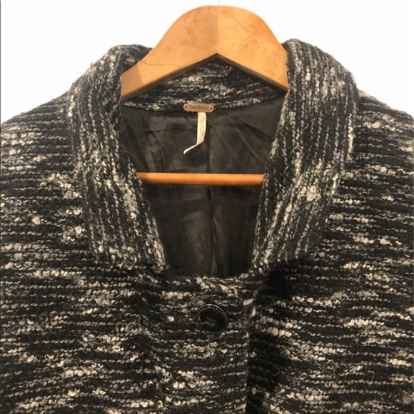Free People Wool Peacoat Grey/Black XS - Picture 3 of 7